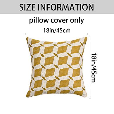2Pcs Decorative Throw Pillow Covers Geometric Diamond Pattern Cushion Covers 18X18 Inch