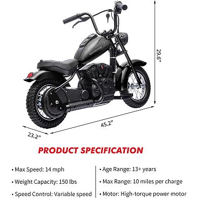 24V Kids Electric Dirt Bike 250W with LED Light Max Speed 14 MPH