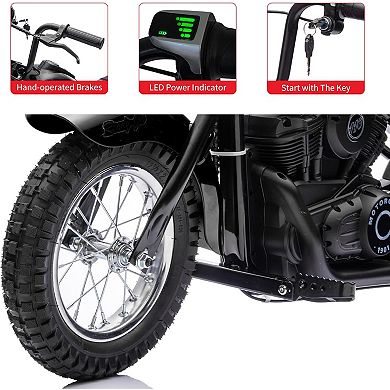 24V Kids Electric Dirt Bike 250W with LED Light Max Speed 14 MPH