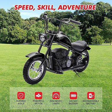 24V Kids Electric Dirt Bike 250W with LED Light Max Speed 14 MPH