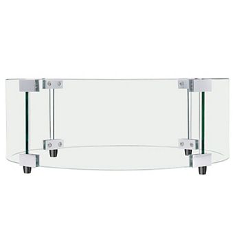 Clear Round Tempered Glass Wind Barrier for Outdoor Fire Pit Flames