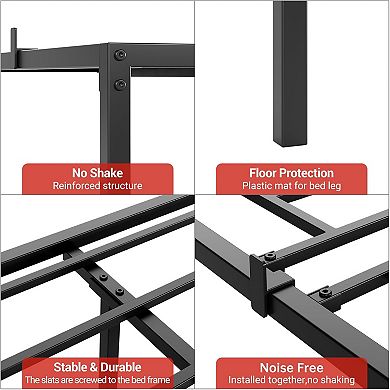 12" Full Metal Bed Frame with Under-Bed Storage, Heavy Duty Platform & Noise Free Assembly