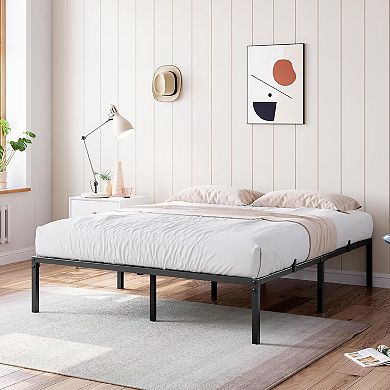 12" Full Metal Bed Frame with Under-Bed Storage, Heavy Duty Platform & Noise Free Assembly