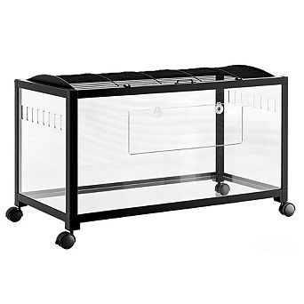 Large Metal Hamster Cage with Wheels & Dual Doors, Stackable Habitat for Small Animals