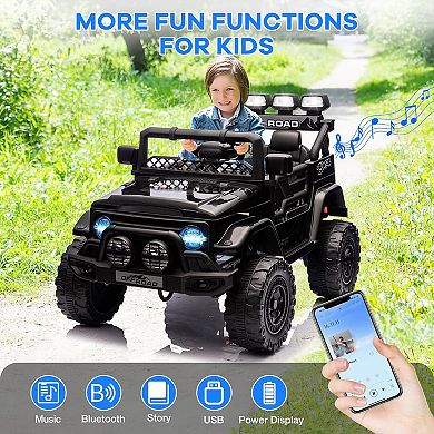 12V Kids Electric Ride-On Truck with Remote, Music & Story