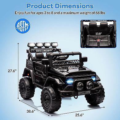 12V Kids Electric Ride-On Truck with Remote, Music & Story