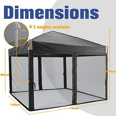 "Aoodor 10x10 Ft Pop Up Canopy Tent with Netting, Water-Resistant 210D Oxford Fabric Shade