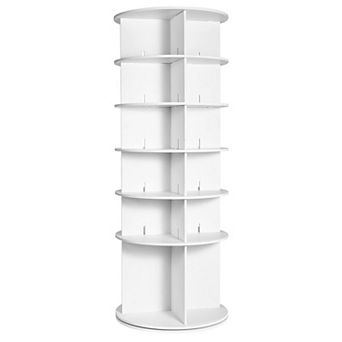 6 tier 360° Rotating Shoe Rack Tower for Entryway or Closet White