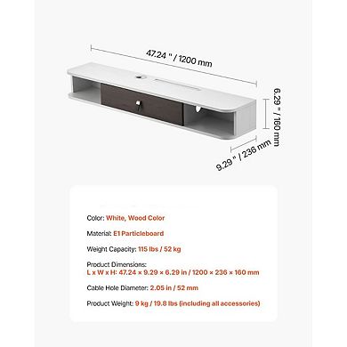 Modern Wall Mount TV Stand with Multi-Functional Storage and Floating Design