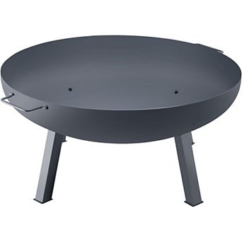 Outdoor 33.5-Inch Fire Pit Bowl Black Carbon Steel for Patio or Backyard