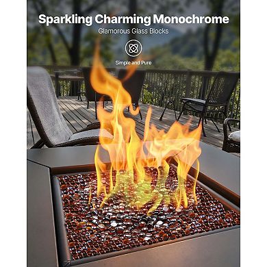 Fire Glass Stones for Outdoor Gas Fire Pits and Fire Bowls