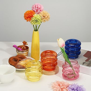 Glass Candle Holders, Glass Taper Candle Stand for Taper/Column Candles Tealight Stand Candlestick