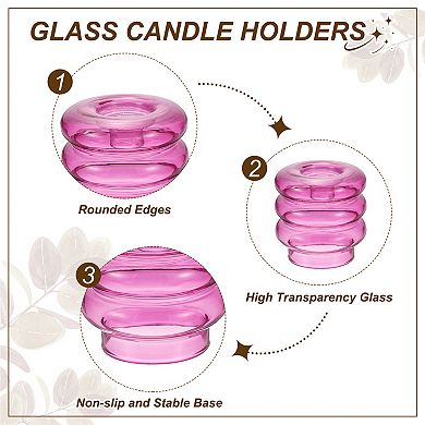 Glass Candle Holders, Glass Taper Candle Stand for Taper/Column Candles Tealight Stand Candlestick