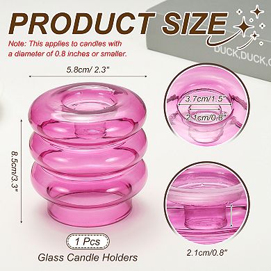 Glass Candle Holders, Glass Taper Candle Stand for Taper/Column Candles Tealight Stand Candlestick