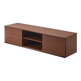 Floating Media Console for TVs up to 60" with Adjustable Shelves Walnut