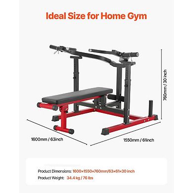 Foldable Chest Press Bench Steel Frame Home Strength Bench for Chest and Arms