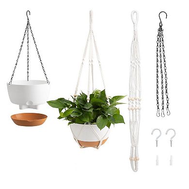 Self-Watering Hanging Planter with Reservoir for Indoor or Outdoor Plants
