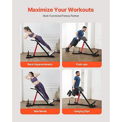 Roman Chair Hyperextension Bench with Adjustable Pads for Home Gym