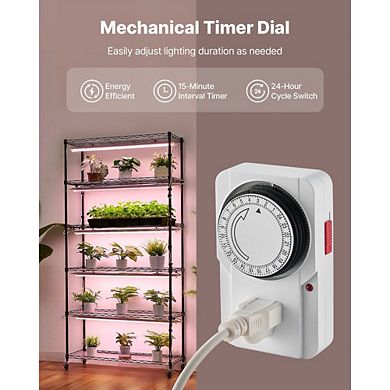 6-Tier Grow Light Shelf for Seedlings and Herbs with Timer and PP Trays