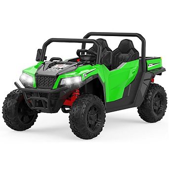 24V 4WD Kids' Electric Dump Truck with Remote,2-Seater All-Terrain Ride-On