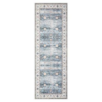 Vintage Oriental Washable Rug for Living Room Non-Slip Ultra-Thin Indoor Soft Retro Throw Carpet