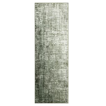 Modern Abstract Machine Washable Rug with Non-Slip Backing, Stain-Resistant Foldable Indoor Carpet