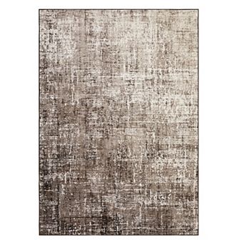 Modern Abstract Machine Washable Rug with Non-Slip Backing, Stain-Resistant Foldable Indoor Carpet