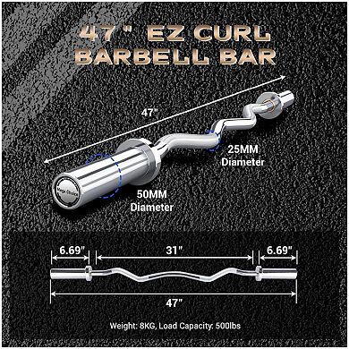 Olympic Barbell for Home Gym, 500LB Capacity with Copper Sleeves