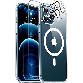 Entronix 5-in-1 Bundle for iPhone 13 Pro - Magnetic Clear Case with Screen & Camera Protectors