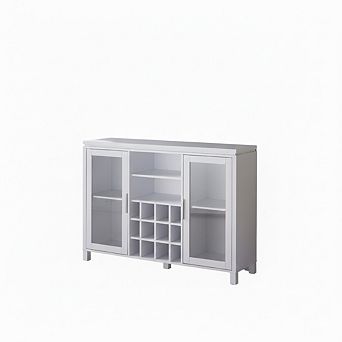 Kings Brand Furniture Neiman Buffet Sideboard Wood Wine Rack Cabinet Table with 2 Wine Shelf