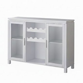 Kings Brand Furniture Neiman Buffet Sideboard Wood Wine Rack Cabinet Table with 2 Wine Shelf