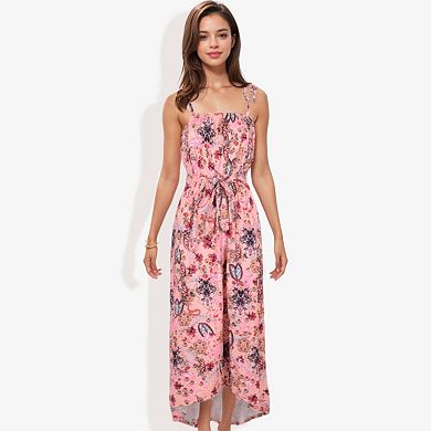 Women's Floral Print Tie Strap Summer Fashion Dress