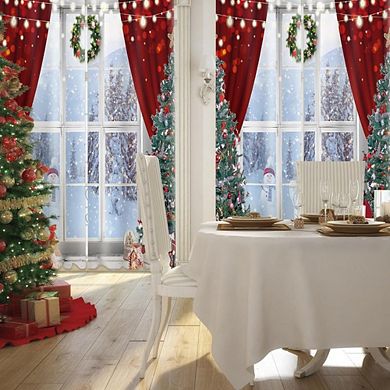 CLASSIC WINTER FARMHOUSE WINDOW CHRISTMAS CURTAINS