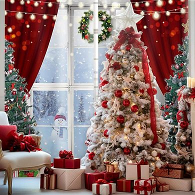 CLASSIC WINTER FARMHOUSE WINDOW CHRISTMAS CURTAINS