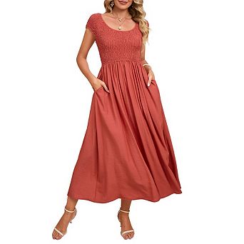 Women's Maxi Dress Sleeveless Swing Sundress Casual Loose Tank Long Dresses With Pockets