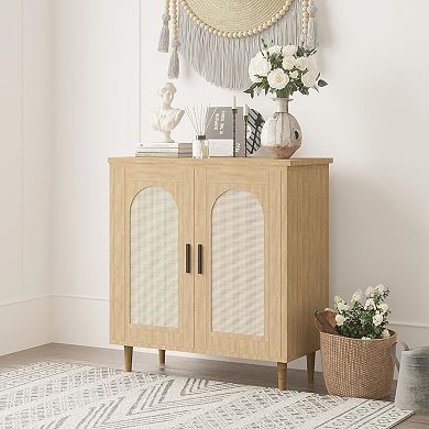 IDEALHOUSE Boho Rattan Sideboard Cabinet with Storage