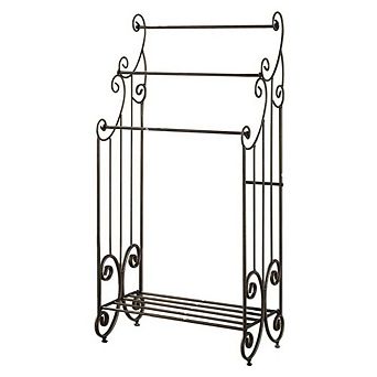 Kings Brand Furniture Pewter Metal Towel Racks for Bathroom with Shelf