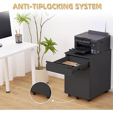 IDEALHOUSE 3-Drawer Locking Metal File Cabinet