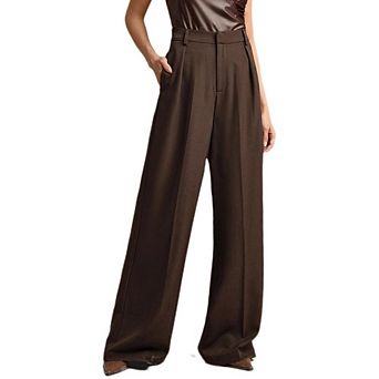 Women High Waiste Wide Leg Pants Work Office Business Casual Dressy Pants Flowy Trousers