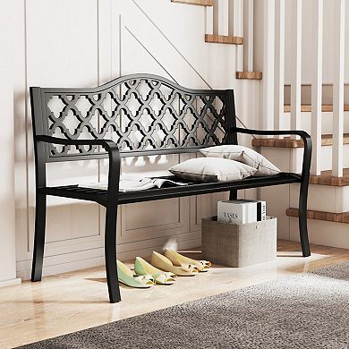 Foldable Padded Rocking Camping Chair with Armrests and Backrest