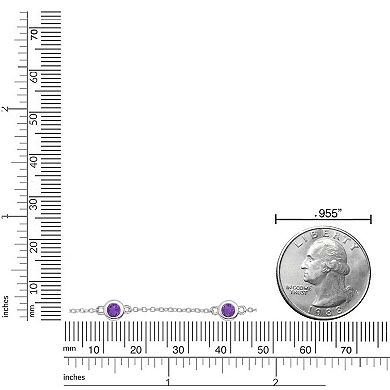 Gemminded Rhodium Over Sterling Silver Gemstone Bracelet