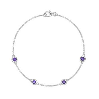 Gemminded Rhodium Over Sterling Silver Gemstone Bracelet