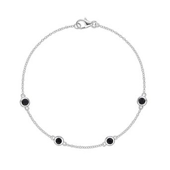 Gemminded Rhodium Over Sterling Silver Gemstone Bracelet