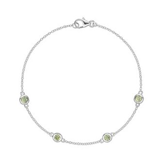 Gemminded Rhodium Over Sterling Silver Gemstone Bracelet
