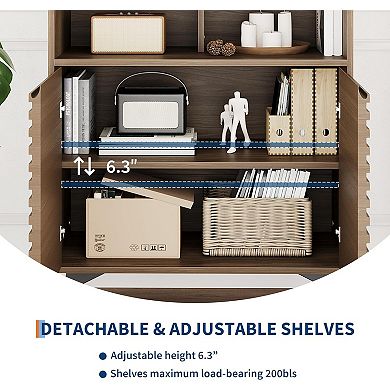 IDEALHOUSE Modern Grille Door Storage Cabinet