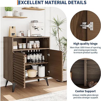 IDEALHOUSE Modern Grille Door Storage Cabinet