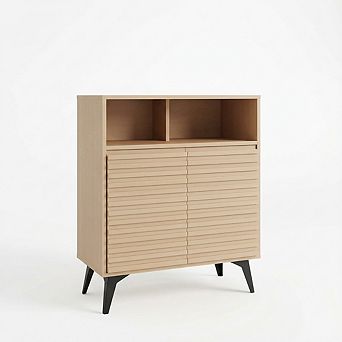 IDEALHOUSE Modern Grille Door Storage Cabinet