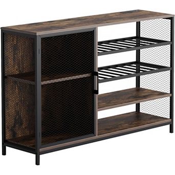 IDEALHOUSE 47 Inch Industrial Wine Bar with LED Lights