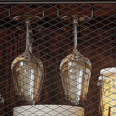 IDEALHOUSE 47 Inch Industrial Wine Bar with LED Lights