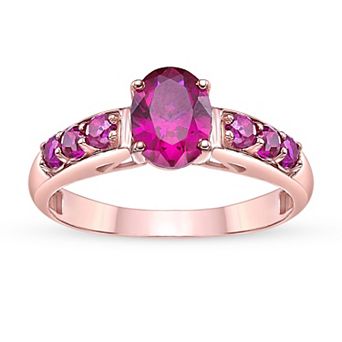 Gemminded 18k Rose Gold Over Sterling Silver Lab-Created Ruby Ring